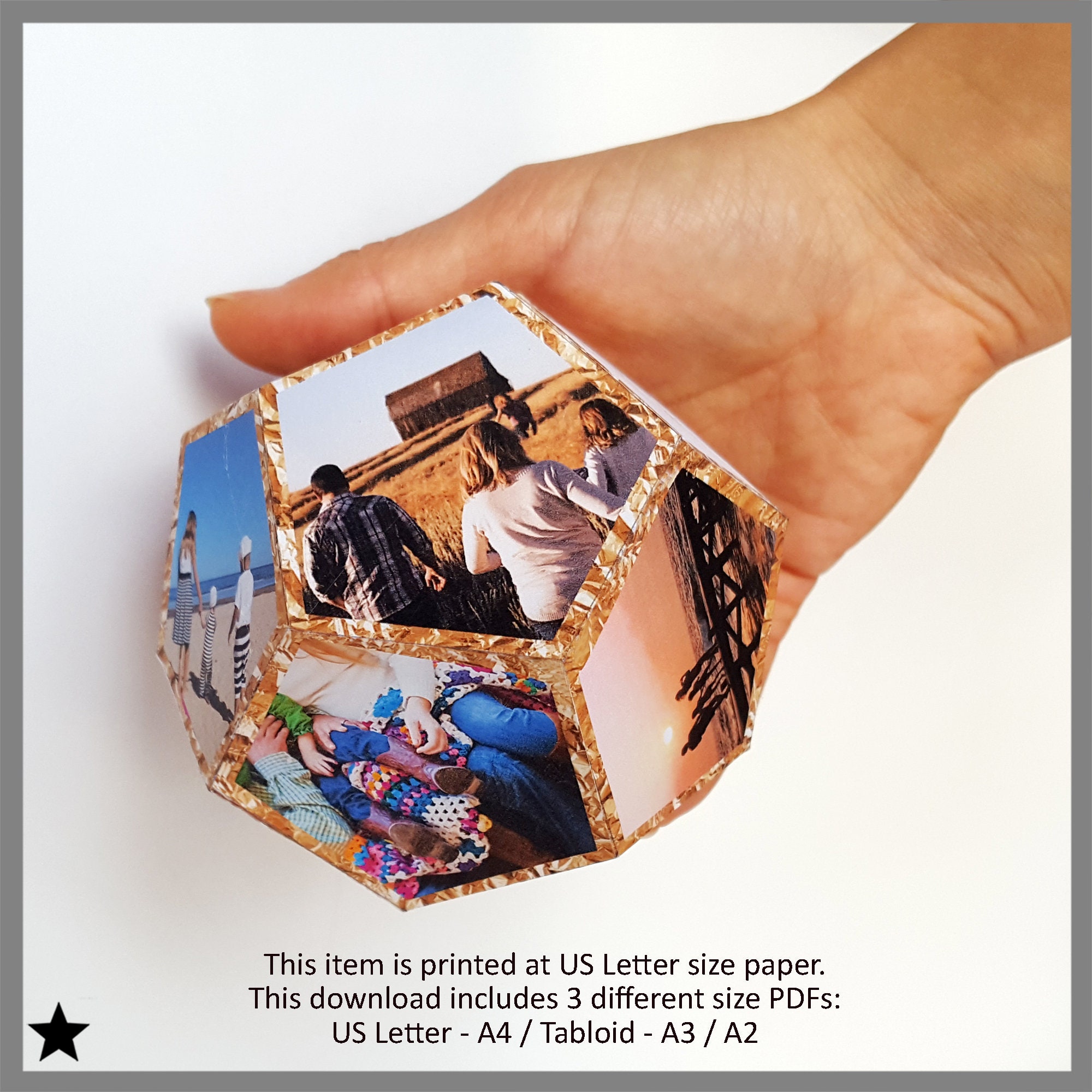 Family Photo Collage, Personalized Photo Block, Custom Family Gift, 3D