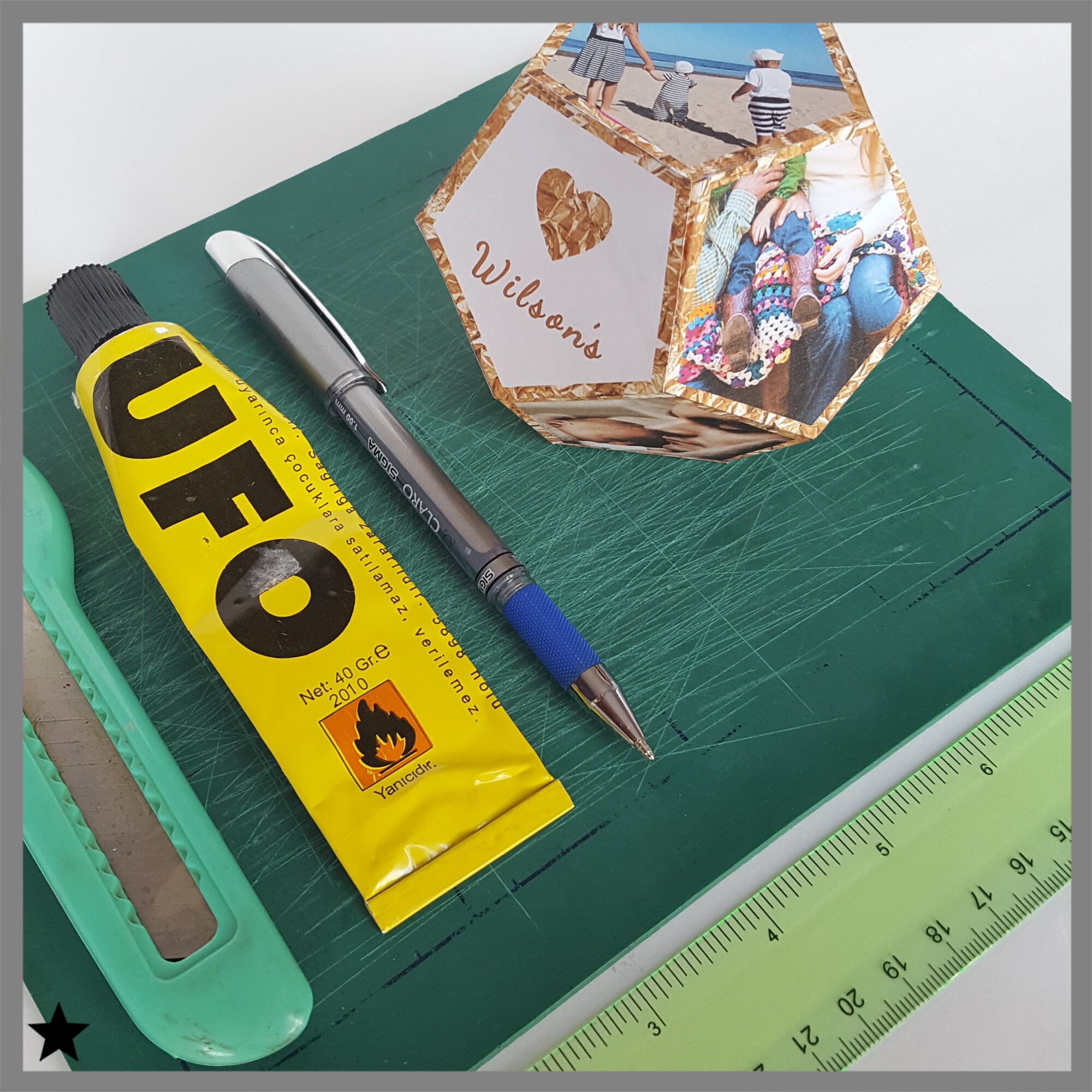 Family Photo Collage, Personalized Photo Block, Custom Family Gift, 3D