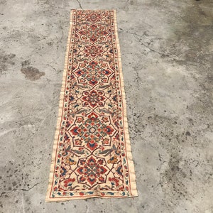 Long Suzani Textile Antique Suzanis 2x7 Feet, Vintage Suzani Wall Art, Headboard, Handmade Table Runner, Suzani Fabric, Floral Wall Decor