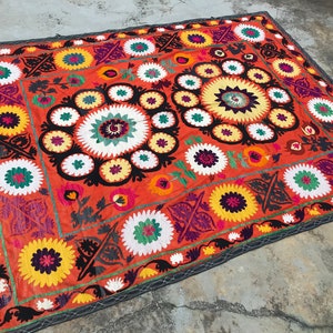 Handmade Very Old SUZANI Bedspread - Suzanis -  Tribal Tapestry - Table Covers - Antique Wall HANGING - Suzani Fabrics - Vintage Bed Covers