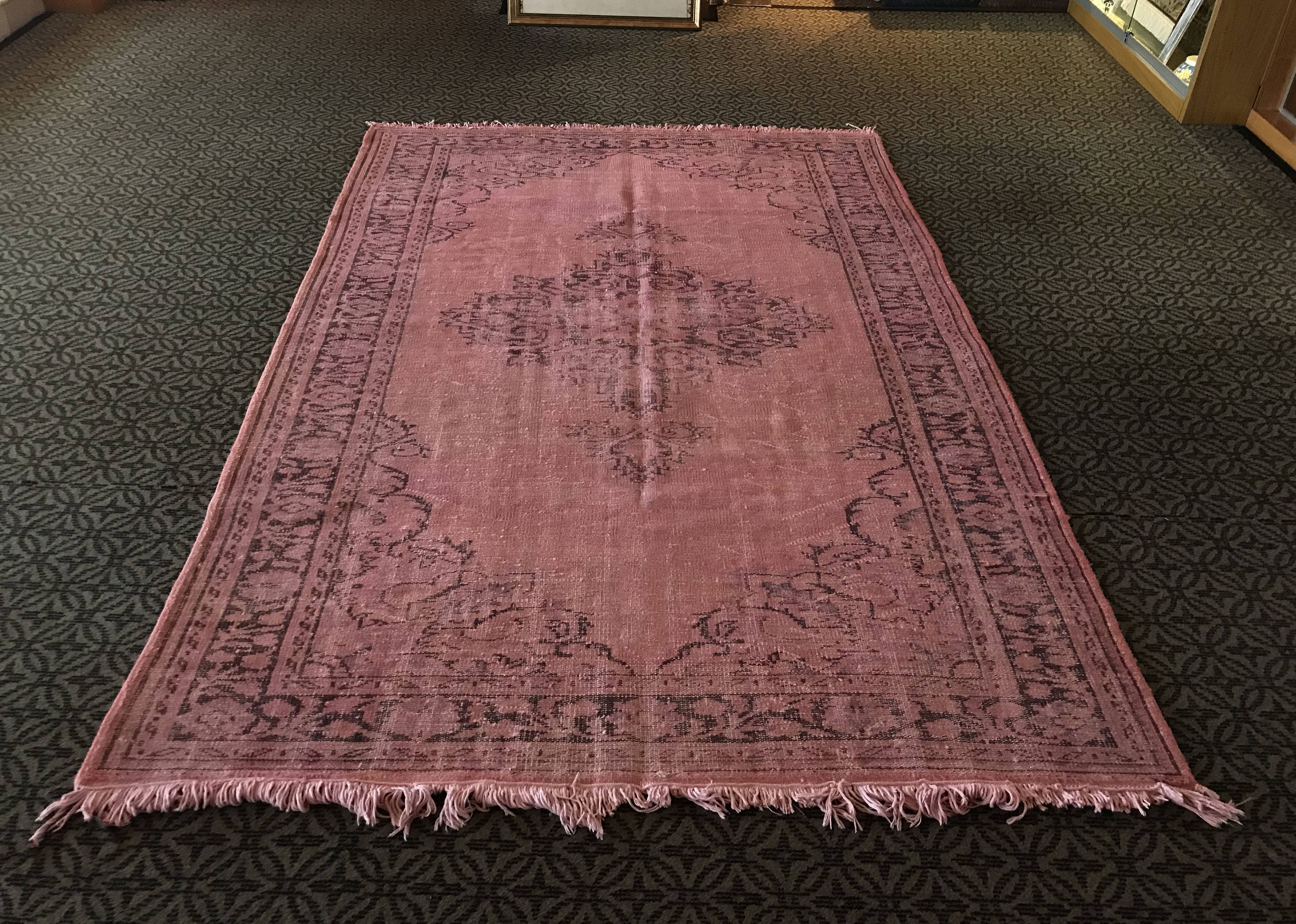 Vintage PINK Rug Handmade Pink Carpet MUTED Rug Etsy