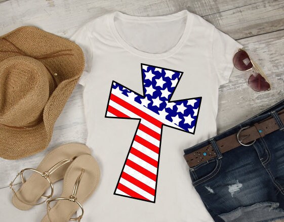 Download Cross Flag Svg Flag T Shirt Fourth of July Svg USA Svg | Etsy