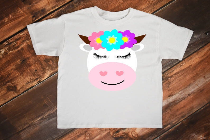 Download Baby Cow Svg Cow Shirt Svg Cow with Eyelashes Cow with | Etsy