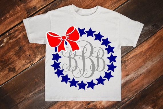 Monogram Svg Fourth of July Shirt Svg Silhoutte Cut Files ...
