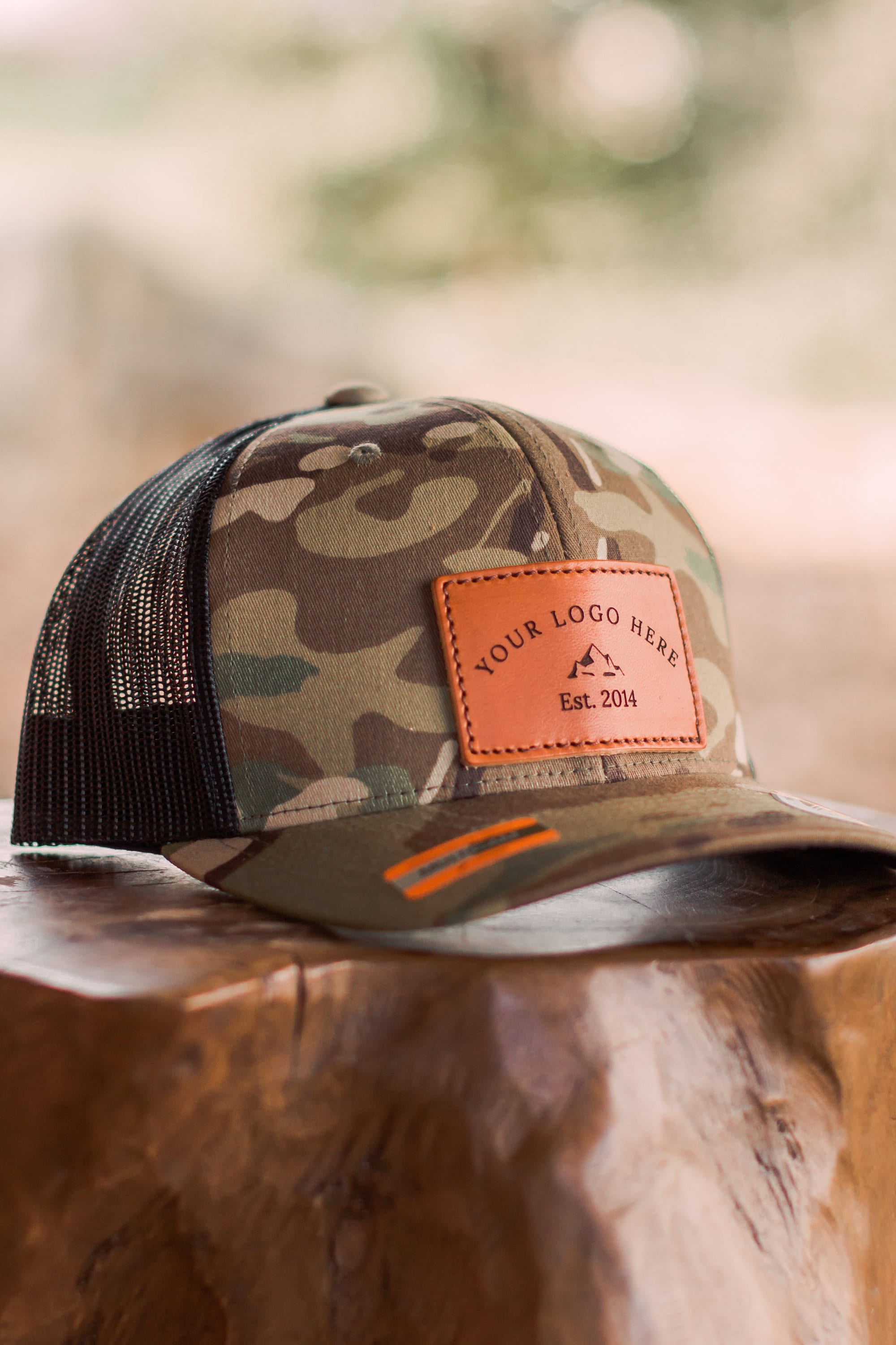 Custom Leather Patch Hats; Retro Classics Trucker Snapback- Stitched,Not Glued!