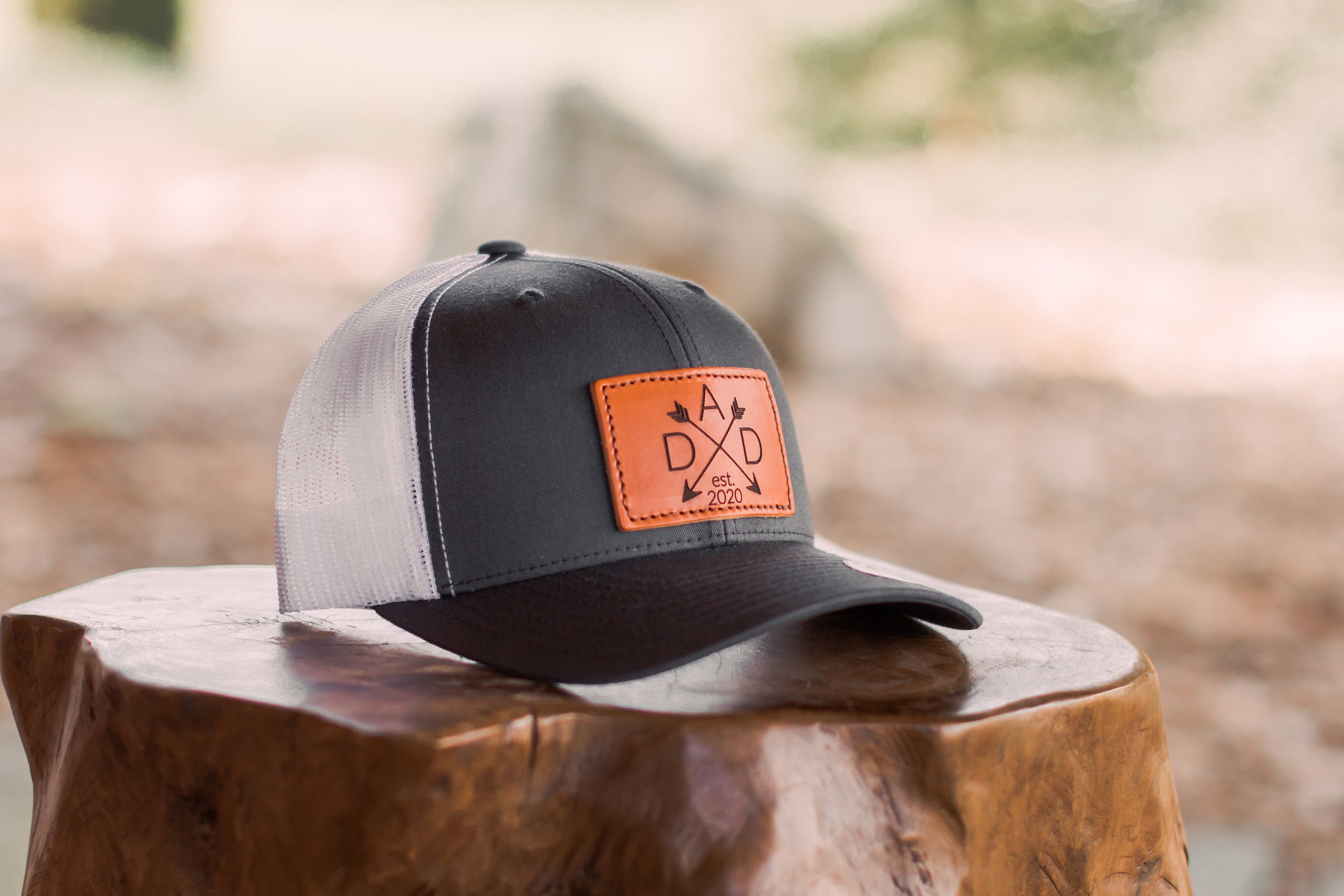 Custom DAD Leather Patch Hat Fathers 