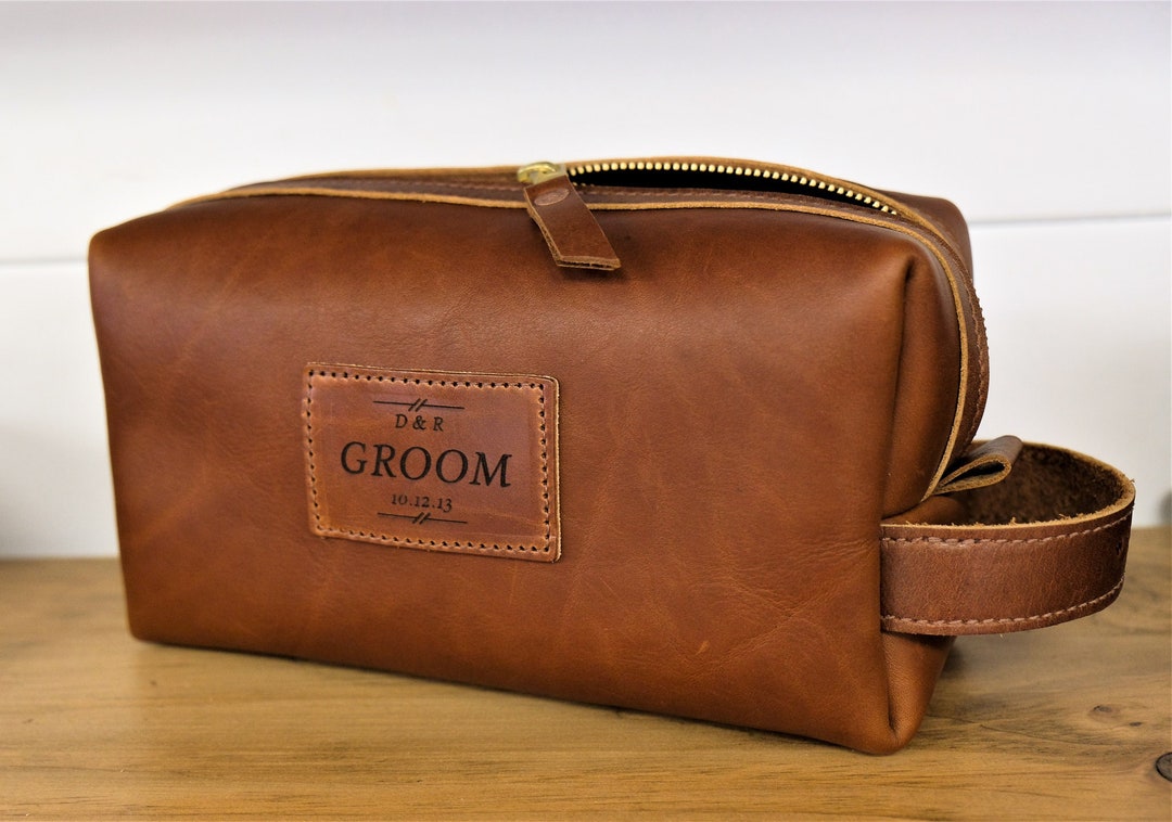 Custom Leather Dopp Kit Etsy
