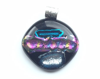 Quirky, fused dichroic glass pendant. Makes for a succulent necklace.