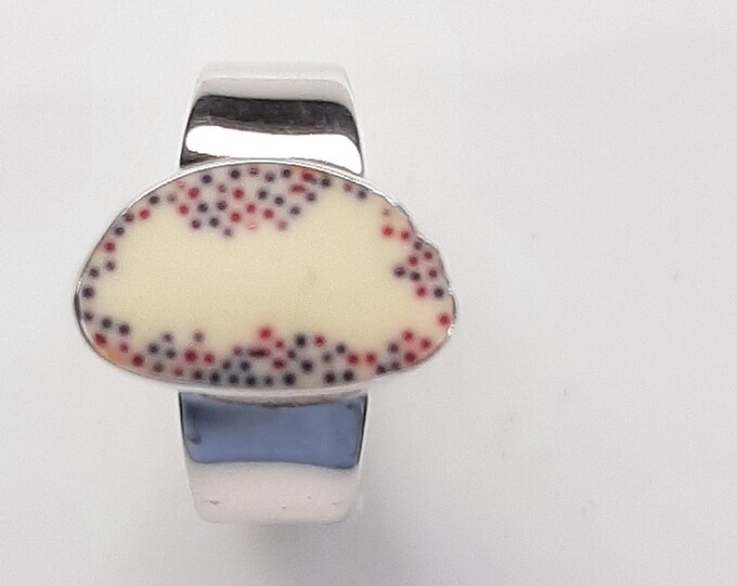 Recycled, Sterling silver and resin statement ring. UK size N.