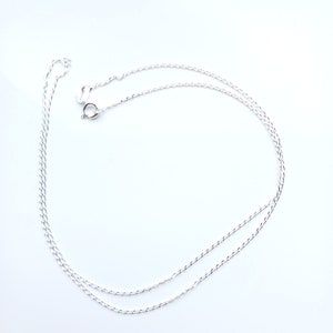 22 inch, 1.0 mm, solid silver, diamond cut, sparkling curb chain. Classic silver necklace
