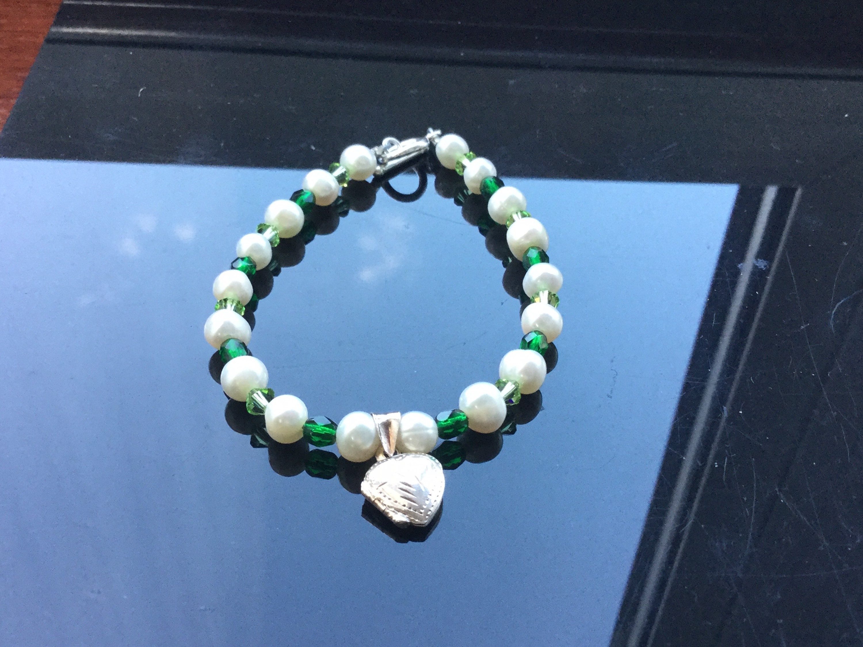 Very pretty pearl and Swarovsky crystal bracelet. Aesthetic Etsy