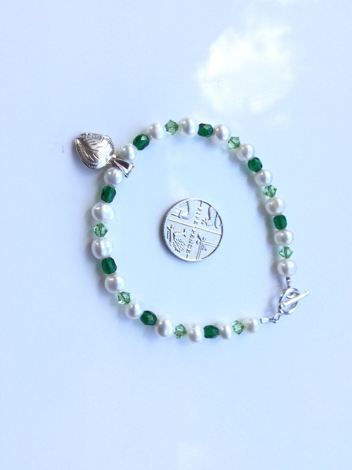 Very pretty pearl and Swarovsky crystal bracelet. Aesthetic Etsy