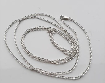 40 inches long, London Assay hallmarked, solid silver, 2x3mm  diamond cut, belcher chain.