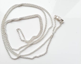 36 inch sterling silver spiga chain. 1.9mm, solid sterling silver, London assay office full hallmark.