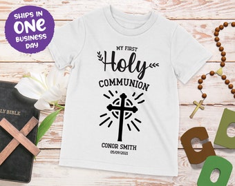 Personalised Communion T-shirt | My First Communion Outfit | Communion Surprise Gift for Boy or Girl | Cute Communion Celebrations Present