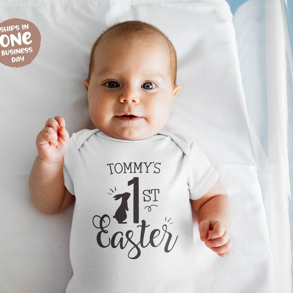 My 1st Easter Personalised Onesie | Easter Bunny Bodysuit Gift Ideas | Easter Fun for Infants | Easter Bunny Presents | Cracking Baby Gift