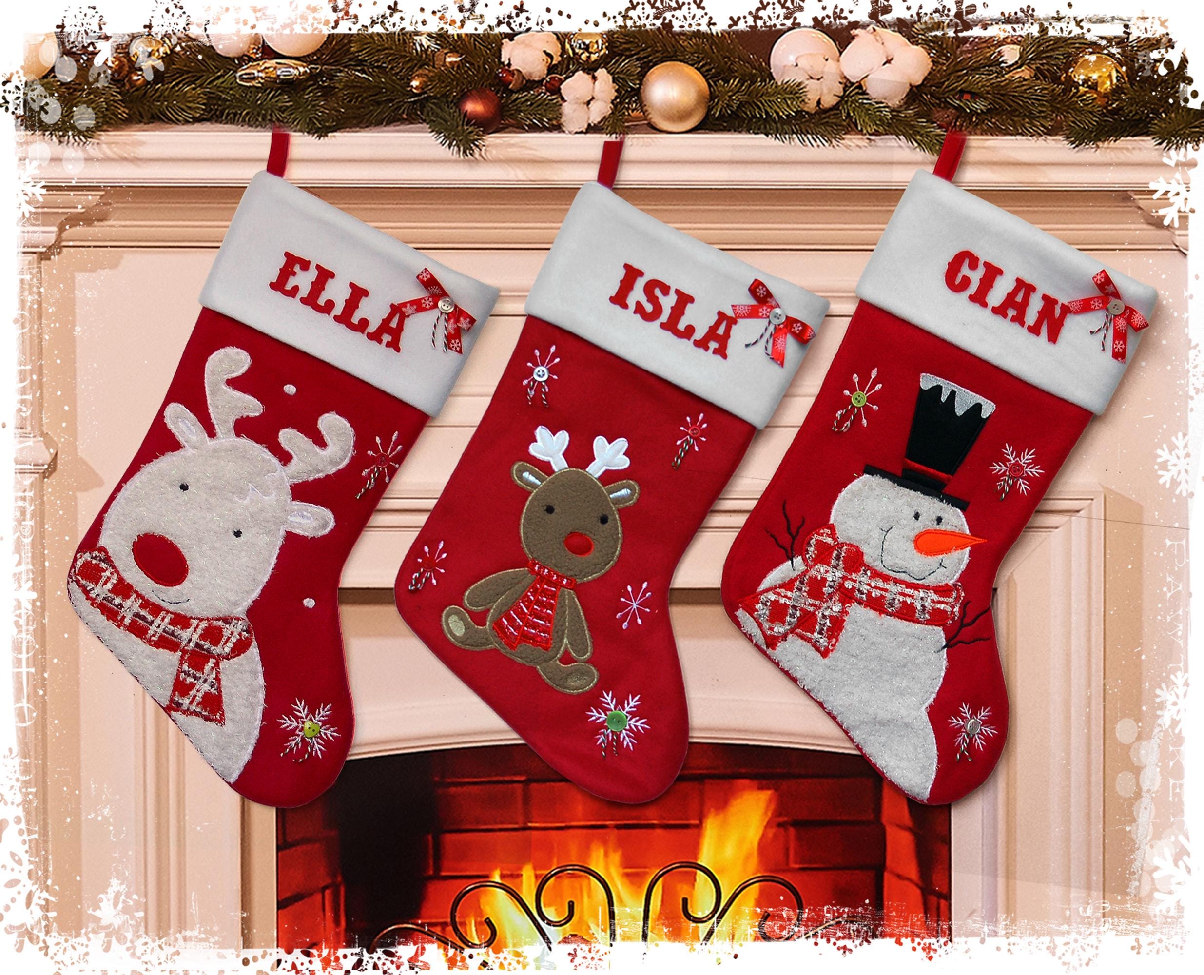 Stock Ingrosso Calza Di Natale Personalizzata Con Iniziale - Rosso E Argento, 40 Cm, Regalo Natalizio, Spedizione Veloce Calze Befana Con Nome - Foto 9