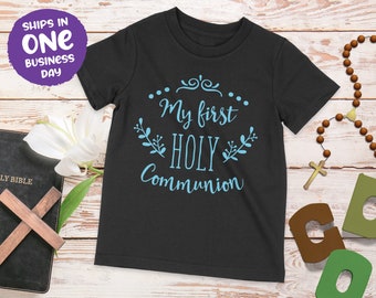 Communion Celebration T-shirt | My First Communion Outfit | Communion Surprise Gift for Boy or Girl | Personalised Cute Communion Present
