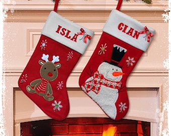 Personalised Fluffy Christmas Stocking: Festive Felt Decoration