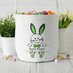 Personalised Easter Egg Hunt Basket | Kids Easter Bag | Custom Easter Gift | Easter Egg Sack | Easter Bunny Treat Bucket | Easter Decor