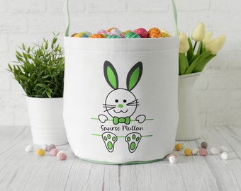 Personalised Easter Egg Hunt Basket | Kids Easter Bag | Custom Easter Gift | Easter Egg Sack | Easter Bunny Treat Bucket | Easter Decor