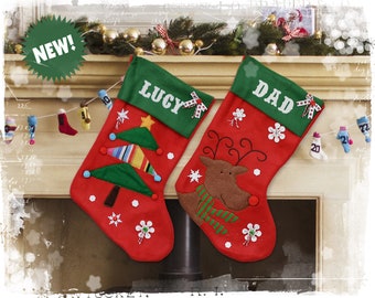 Personalised Value Christmas Stockings | Cheaper Stocking with Name | Christmas Decoration | Red Stocking | Christmas Eve Gift Ideas