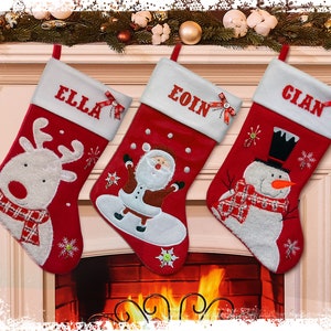 Fluffy Personalised Christmas Stockings | Printed Name Stockings | Traditional Christmas Decoration | Santa Stocking | Christmas Eve Gift