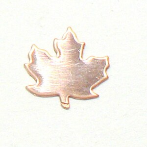 Maple Leaf Shaped Blank. 19mm 11mm Sterling Silver, Copper, Brass, Aluminum, Jewellery Blanks For Hammering, Stamping, Enamelling image 2