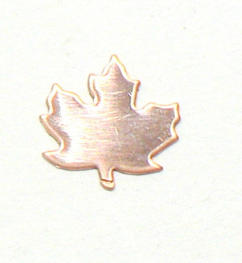 Maple Leaf Shaped Blank. 19mm 11mm Sterling Silver, Copper, Brass, Aluminum, Jewellery Blanks For Hammering, Stamping, Enamelling image 2