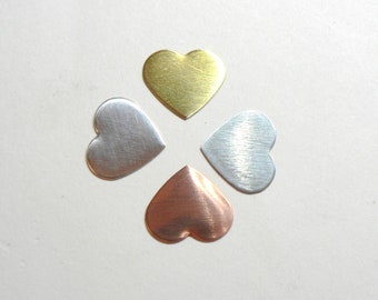 10 mm Heart Shaped blank metal blanks for stamping engraving metalwork jewellery making