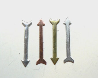 30mm pfeilförmige Sterling Silber, Kupfer, Messing, Aluminium, Schmuckrohlinge zum Hämmern, Stempeln, Emaillieren