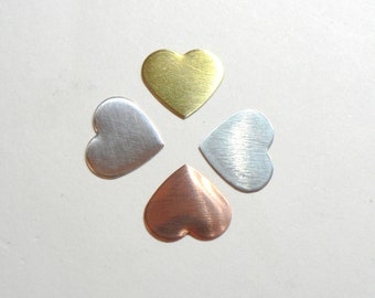 8 mm Heart Shaped blank metal blanks for stamping engraving metalwork jewellery making