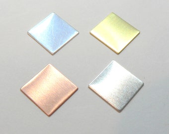 12 mm Square blank metal blanks for stamping engraving metalwork jewellery making