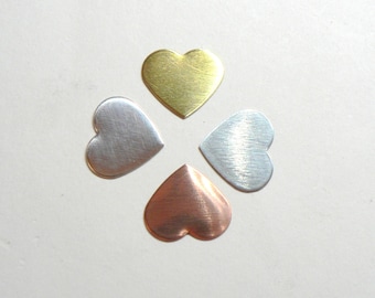 Tiny 4 mm Heart Shaped blank metal blanks for stamping engraving metalwork jewellery making