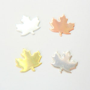 Maple Leaf Shaped Blank. 19mm 11mm Sterling Silver, Copper, Brass, Aluminum, Jewellery Blanks For Hammering, Stamping, Enamelling image 1