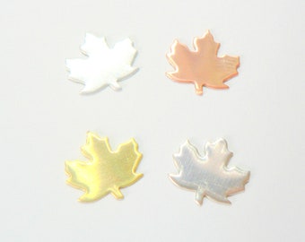 Maple Leaf Shaped Blank. 19mm - 11mm Sterling Silver, Copper, Brass, Aluminum, Jewellery Blanks For Hammering, Stamping, Enamelling