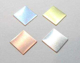 4 mm Square blank metal blanks for stamping engraving metalwork jewellery making