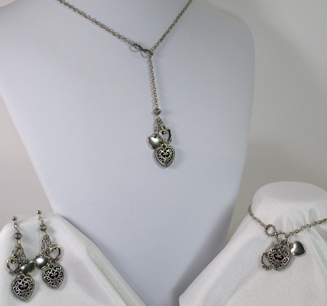 Silver Infinity Choker Set Infinity Lariat Style ChokerHeart Etsy