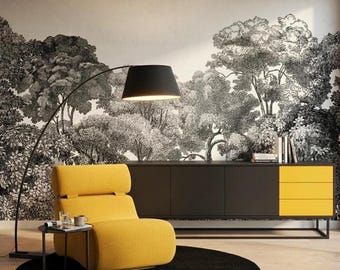 Black and yellow modern sideboard