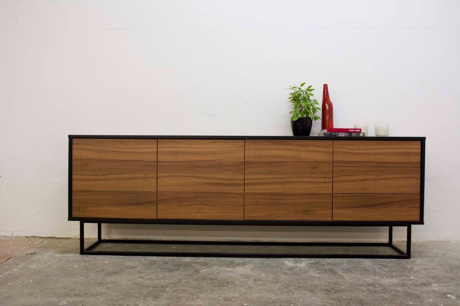 Mid century outlet modern walnut sideboard