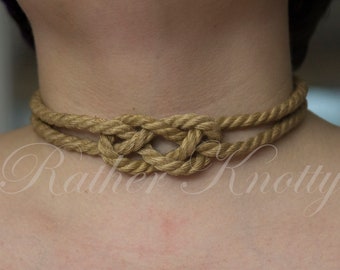 Nautical Carrick Bend Jute Rope Necklace