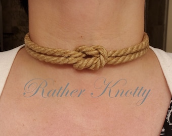 Nautical Square Knot Jute Rope Necklace