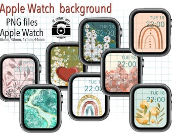 Fondo de pantalla de Apple Watch, Fondo de reloj, Paquete de fondos de pantalla de Apple Watch, Esfera de Apple Watch, Esfera de reloj, Diseño de Apple Watch, Paquete de esfera de reloj