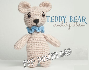 Crochet PATTERN - how to crochet teddy bear, amigurumi toy, instant download, pdf, pattern, teddy bear amigurumi, crochet pattern, DIY