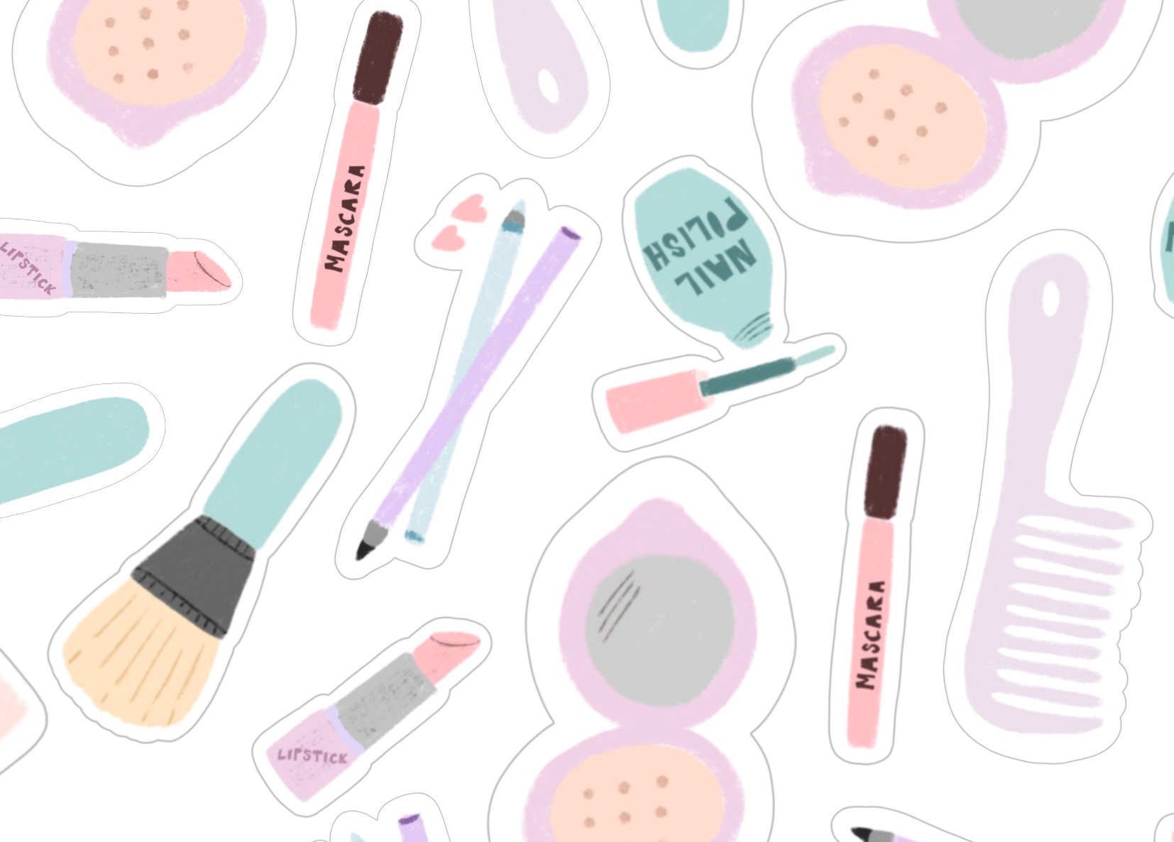 makeup printable stickers drawing makeup stickers planner etsy