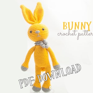 Bunny Crochet PATTERN, rabbit amigurumi, bunny amigurumi crochet pattern image 1