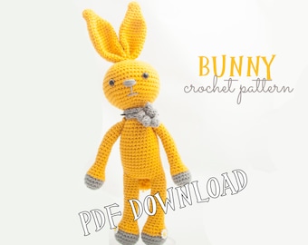 Bunny Crochet PATTERN, rabbit amigurumi, bunny amigurumi crochet pattern