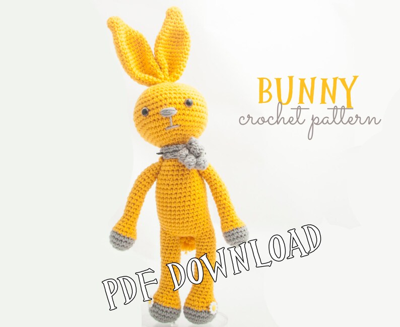 Bunny Crochet PATTERN, rabbit amigurumi, bunny amigurumi crochet pattern image 1