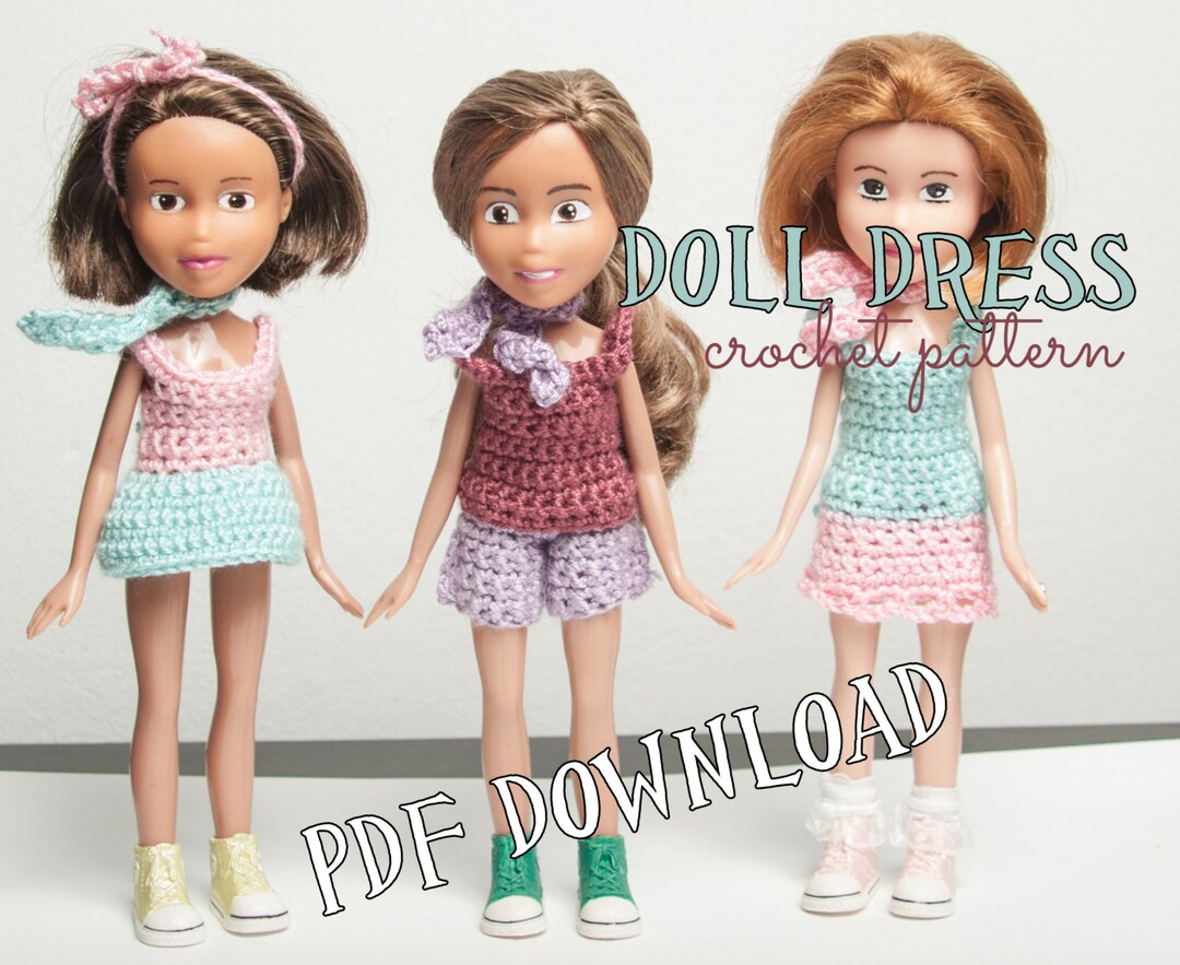 Bratz Doll Outfit Crochet PATTERN, Patterns for Bratz Dolls Clothes