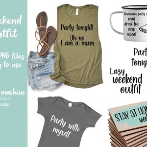 Weekend SVG, svg file, png file, lazy weekend svg, bodysuit svg, baby tee svg, svg files for Cricut, stay home svg, bookworm svg , lazy svg, image 3